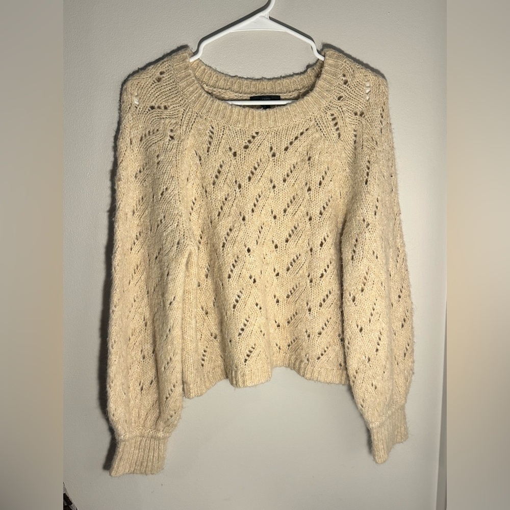 J. Crew Knitted Cream Crewneck Sweater